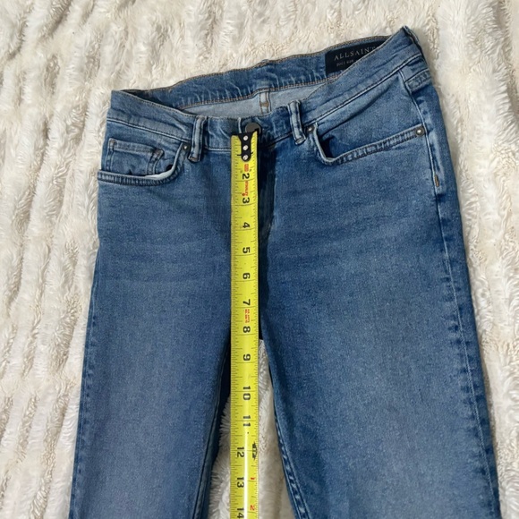 All Saints Blue Flare Wide Leg Jeans - Picture 15 of 16